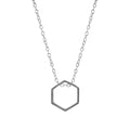 Lane Hexagonal Mini Geometric Silver Necklace